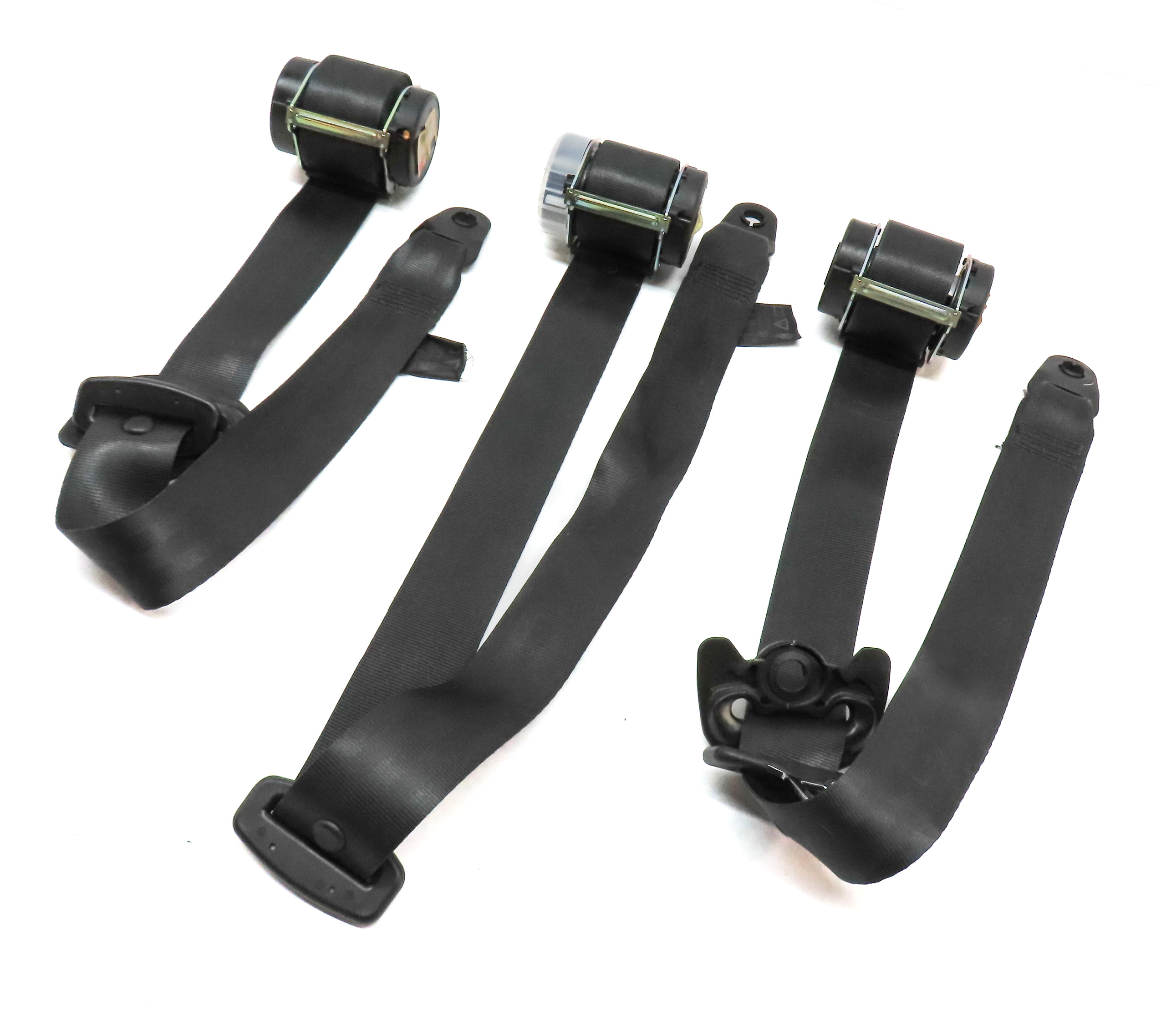 10 ROVER LR4 L319 REAR 2ND ROW LEFT/CENTER/RIGHT SEATBELT RETRACTOR SET/3(Black) — exact item pictured